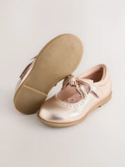 Next Rose Or - Nœud Leather Fermeture par contact Chaussures Sale