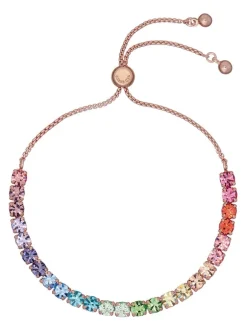 Ted Baker - Tone Melrah: Bracelet Curseur Icon Crystal, cristal transparent Rose Or Sale
