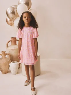 Next Rose pastel - Manches d'ange Sequin Robes de fête (3-16yrs)
