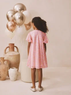 Next Rose pastel - Manches d'ange Sequin Robes de fête (3-16yrs)