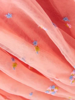 Next Rose pêche - Robe en maille brodée (3mths-8yrs) Sale