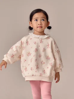 Next Rose pâle à petites fleurs  - Ensemble Sweat-shirt et Leggings à col (3mois-7ans) Sale