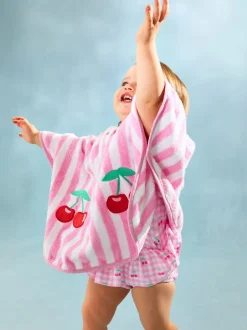 Jojo Maman Bébé Rose pâle - Poncho 100% coton en éponge