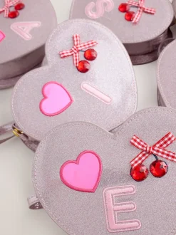 Next Rose pâle/métallisé - Sac à initiale cœur de gemme Discount