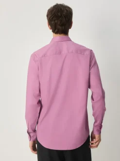 Next - Ajustement régulier - Chemise élégante texturée facile d’entretien à poignets simples Rose poudré Discount