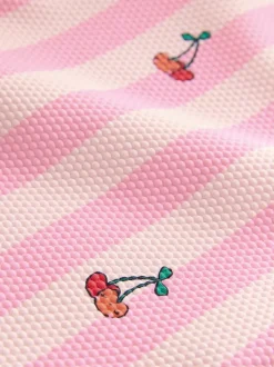 Next Rose rayé cerise - Maillot de bain à franges (3mths-7yrs) Hot