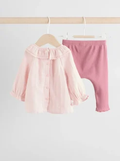 Next Rose rose - Haut bébé à manches longues et leggings Ensemble 2 pièces (0mois-2ans) Outlet