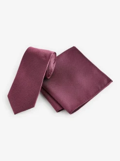 Next - Ensemble cravate et pochette texturées Rose rouge Online