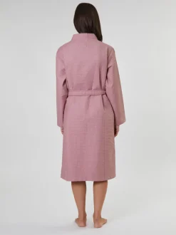Loungeable - Peignoir gaufré 100% coton Rose sombre Sale
