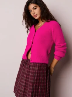 Next Rose vif - Cardigan boutonné cœur en laine Hot