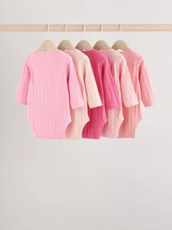 Next Rose vif - Lot de 5 bodies à manches longues pour bébé New