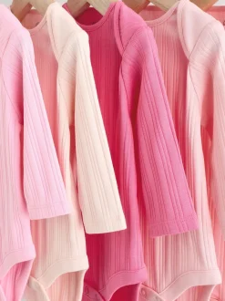 Next Rose vif - Lot de 5 bodies à manches longues pour bébé New