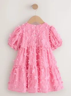 Next Rose vif - Robe manches courtes  3D Flowers Robe (3mois -8ans) New