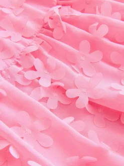 Next Rose vif - Robe manches courtes  3D Flowers Robe (3mois -8ans) New