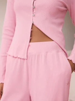 self. Rose vif - soi-même. Pyjama côtelé boutonné Sale