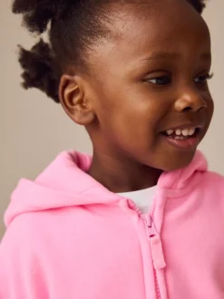 Next - Sweat à capuche zippé (3mths-7yrs) Rose vif Clearance