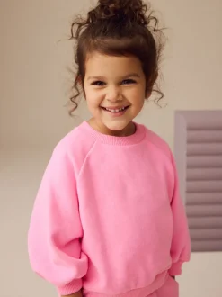 Next - Sweat à col ras du cou (3mths-7yrs) Rose vif Outlet