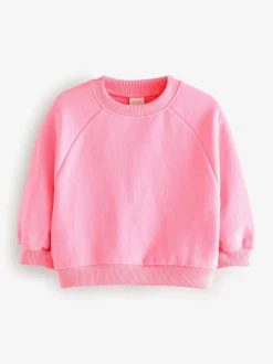 Next - Sweat à col ras du cou (3mths-7yrs) Rose vif Outlet