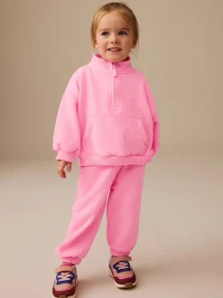 Next - Sweat-shirt à col zippé (3mois-7ans) Rose vif Outlet