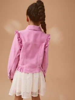 Next Rose vif - Veste en jean à épaules volantées (3-16ans) Hot