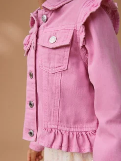 Next Rose vif - Veste en jean à épaules volantées (3-16ans) Hot