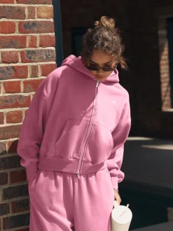 self. Rose vif - Veste zippée à capuche Hot