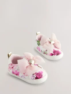 Baker by Ted Baker Rose vif/blanc - Baskets Bébé Filles en organza à nœud Outlet