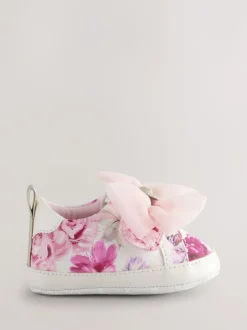 Baker by Ted Baker Rose vif/blanc - Baskets Bébé Filles en organza à nœud Outlet