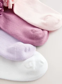 Next Rose. Violet et blanc - 4 Chaussettes de baskets à Volant en coton Lot