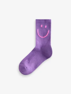 Next - Lot de 3 paires de chaussettes de sport pour l'école enrichies en coton matelassées Rose, violet et bleu canard Bleu Personnage Discount
