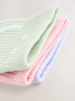 Next - Lot de 3 paires de chaussettes de sport pour l'école enrichies en coton matelassées Rose, Violet et Vert Outlet