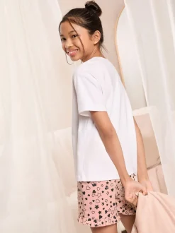 Lipsy Rose/Blanc - pyjama imprimé en jersey de coton (5-16ans) Discount