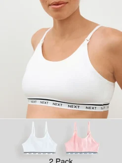 Next Rose/Blanc - Maternité Allaitement Raccourci Ultimate Comfort Hauts 2 Pack Clearance
