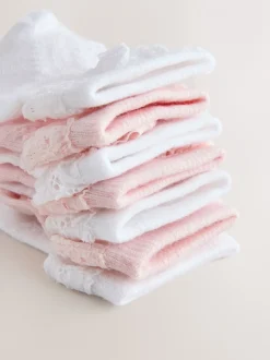 Next Rose/Blanc - Paquet de chaussettes dentelle pour bébé 7 (0mois-2ans) Hot