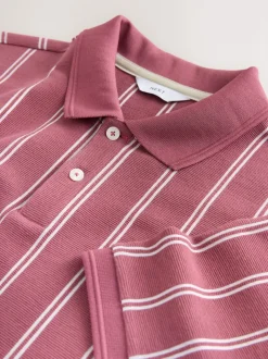 Next Rose/Blanc - Polo à rayures verticales Discount