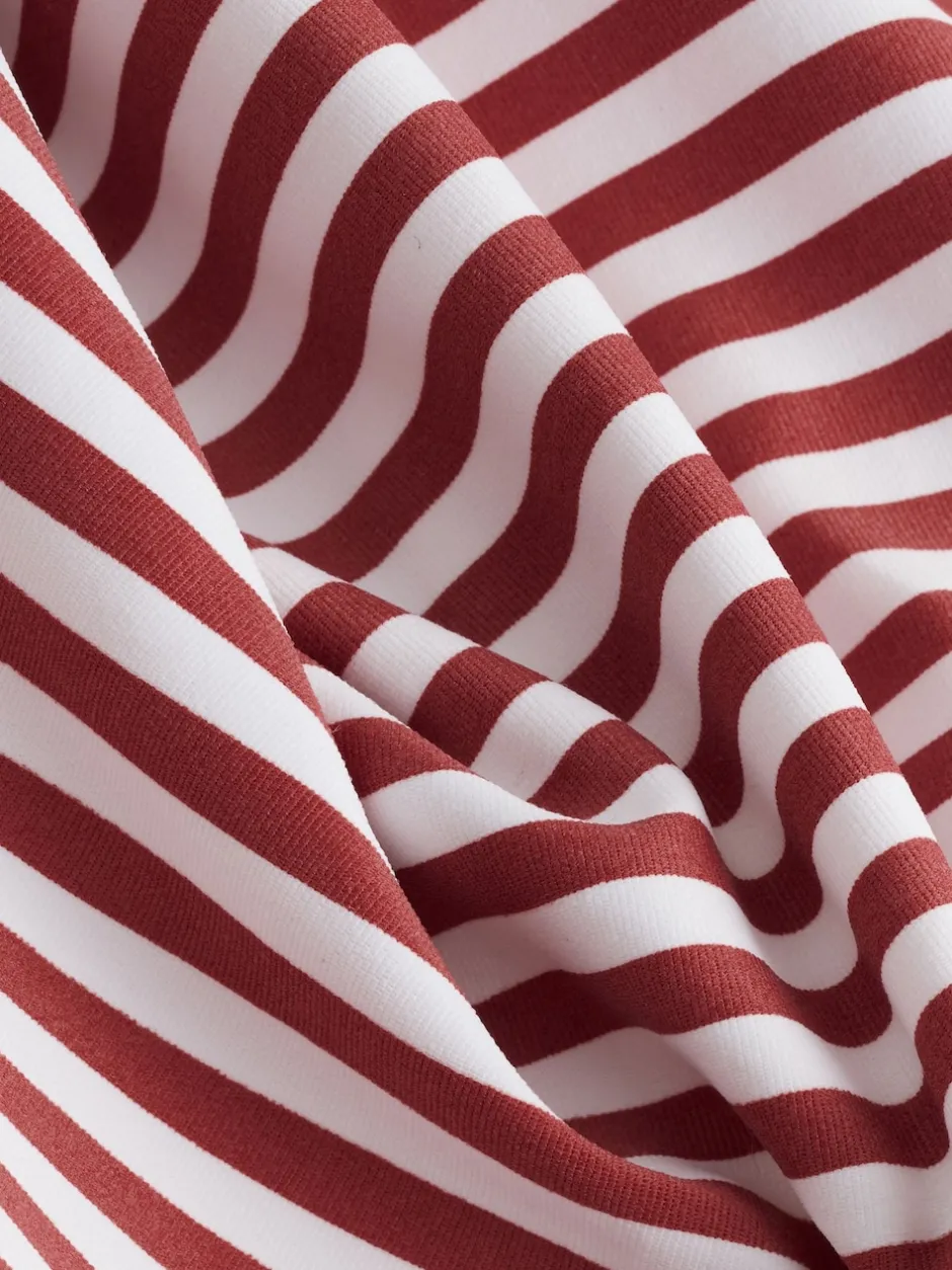 Next - Maillot de bain plongeant et galbant avec contrôle du ventre Rose/blanc rayé Online