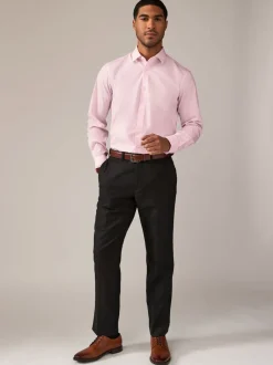 Next Rose/Bleu - Ajustement régulier - Lot de 2 chemises élégantes à manchette simple Easy Care manches longues Clearance