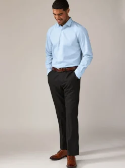 Next Rose/Bleu - Ajustement régulier - Lot de 2 chemises élégantes à manchette simple Easy Care manches longues Clearance