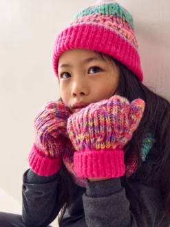 Next Rose/Bleu - Ensemble Bonnet, Gants et Snood (3-13ans)