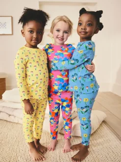 Next Rose/Bleu Fleuri Vif - Lot de 3 pyjamas Snuggle (9mois-16ans) Online