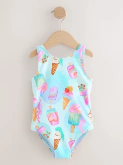 Next Rose/bleu motif crème - Maillot de bain (3mths-10yrs) Outlet