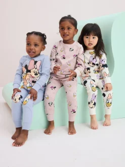Next Rose/bleu/blanc - Pyjamas Minnie Mouse Se blottir 3 Pack (9mois-12ans) Discount