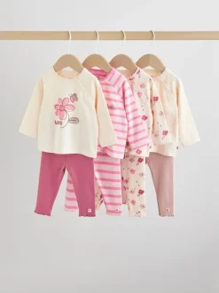 Next Rose/crème fleur - Ensemble Bébé Manches longues et Leggings 8 Pieces (0mois-2ans) New