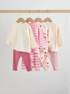Next Rose/crème fleur - Ensemble Bébé Manches longues et Leggings 8 Pieces (0mois-2ans) New