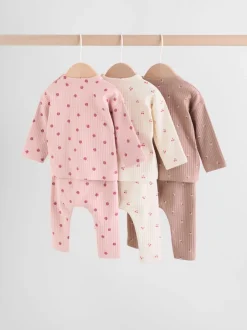 Next - Ensemble haut à manches longues et leggings 6 pièces (0mois-3ans) Rose/Crème/Marron Imprimé Best