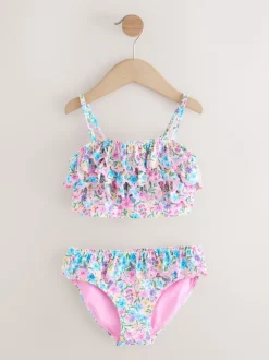 Next Rose/Jaune Ditsy Fleuri - Bikini à volants (3-16ans) Discount