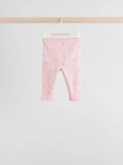 Next - Paquet de jambières pour bébé 4 (0mois-2ans) Rose/marron/cœur New
