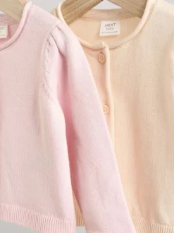 Next Rose/neutre - Cardigans en coton 100% 2 Paquet (0mths-3yrs) Clearance