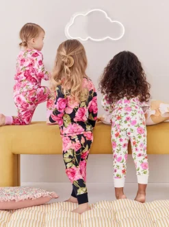 Next Rose/Noir - Lot de 3 pyjamas Snuggle (9mois-16ans) Discount