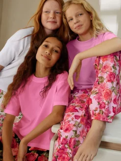Next Rose/Noir - Lot de 3 pyjamas fleuris (3-16ans) Online